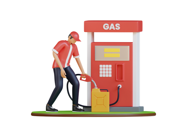 Gas station worker  3D Illustration