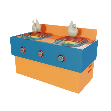 Gas Stove  3D Illustration