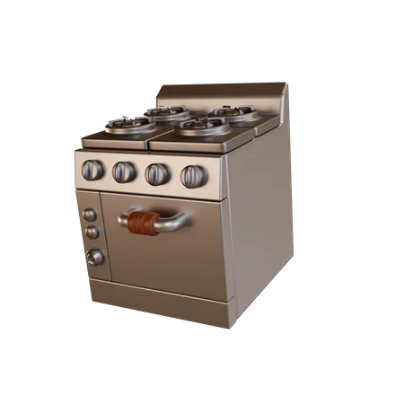 Gas Stove  3D Illustration