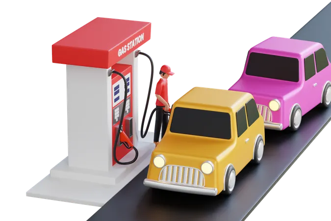 Gasolinera  3D Illustration