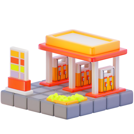 Gasolinera  3D Icon