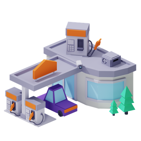 Gasolinera  3D Icon