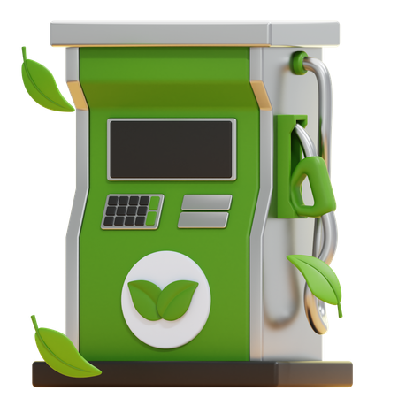 Estación de combustible ecológica  3D Icon