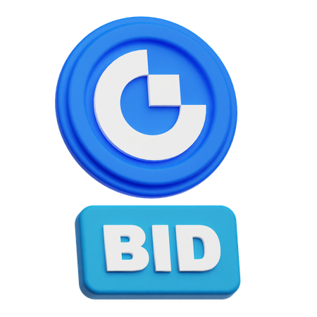 Gate Token Bid  3D Icon