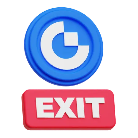 Gate Token Exit  3D Icon