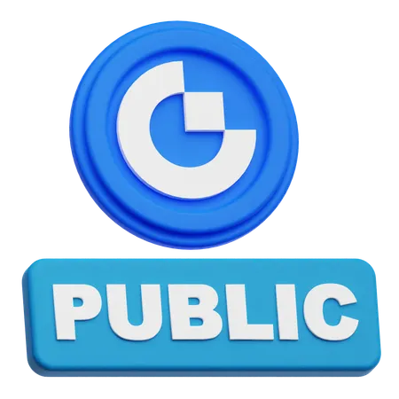 Gate Token Public  3D Icon