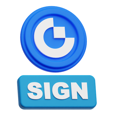 Gate Token Sign  3D Icon
