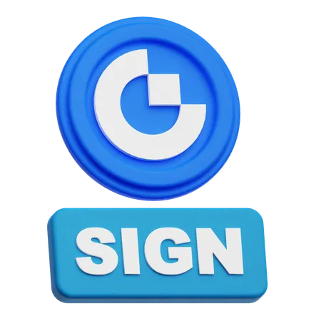 Gate Token Sign  3D Icon