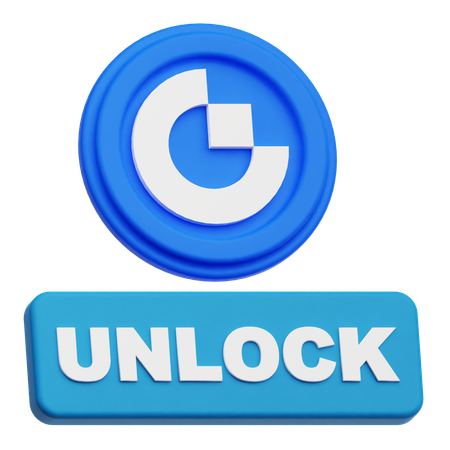 Gate Token Unlock  3D Icon