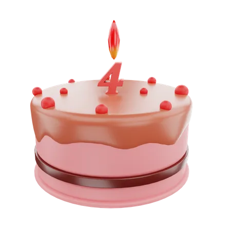 Gâteau du 4ème anniversaire  3D Icon