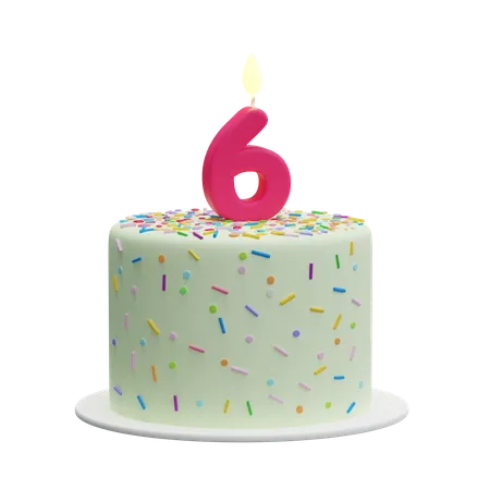 Gâteau du 6ème anniversaire  3D Icon