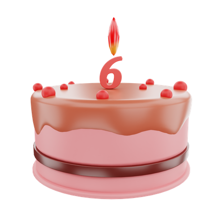 Gâteau du 6ème anniversaire  3D Icon