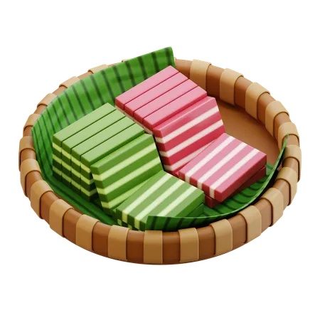 Gâteau indonésien à étages lapis  3D Icon