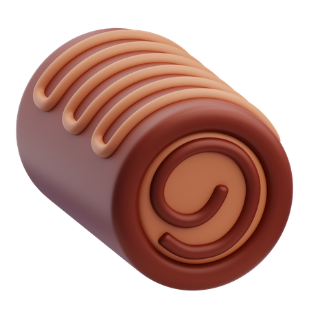 Rouleau de gâteau au chocolat  3D Icon