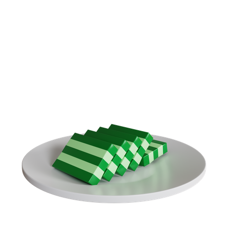 Gâteau au lapis sur une assiette  3D Icon