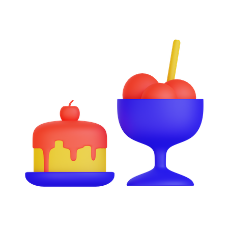 Gâteau au pouding  3D Illustration