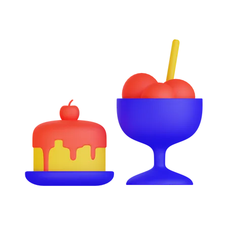 Gâteau au pouding  3D Illustration