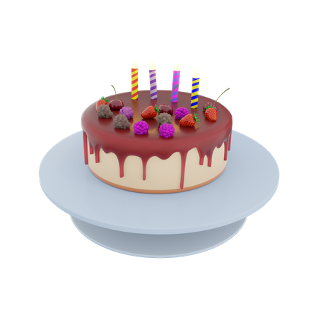 Gâteau aux baies  3D Icon