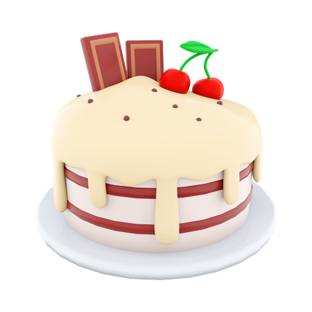 Gâteau aux cerises  3D Icon