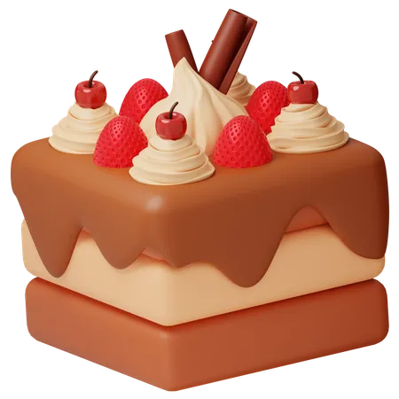 Gâteau aux fraises  3D Icon