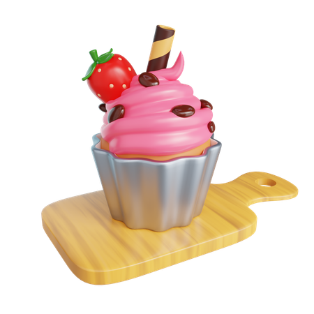 Gâteau aux fraises  3D Icon