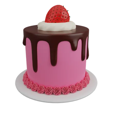 Gâteau aux fraises  3D Icon