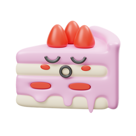 Gâteau aux fraises  3D Illustration