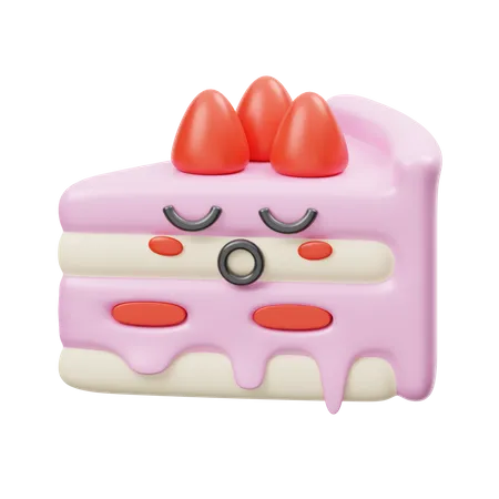 Gâteau aux fraises  3D Illustration