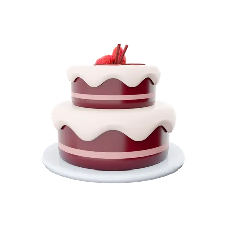 Gâteau aux fraises  3D Icon