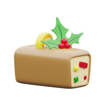 Gâteau aux fruits pour les vacances de Noël  3D Illustration
