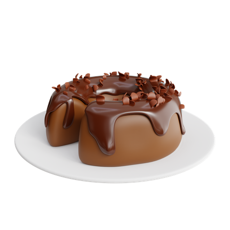 Gâteau brun  3D Icon