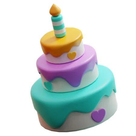 Gâteau d'anniversaire à étages  3D Icon