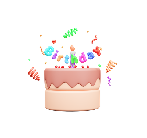 Gâteau d'anniversaire  3D Icon