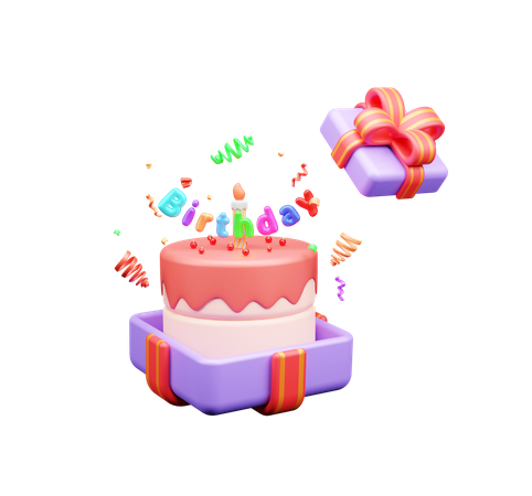 Gâteau d'anniversaire  3D Icon