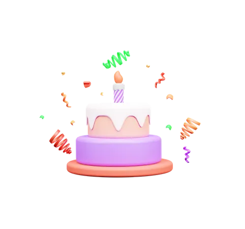 Gâteau d'anniversaire  3D Icon