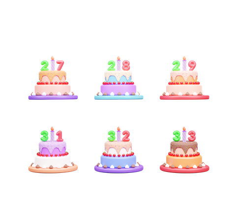 Gâteau d'anniversaire  3D Icon