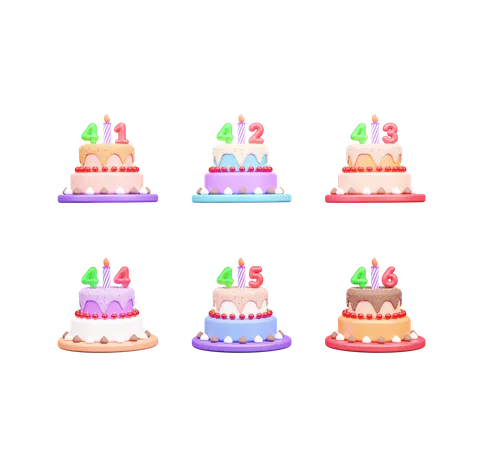 Gâteau d'anniversaire  3D Icon