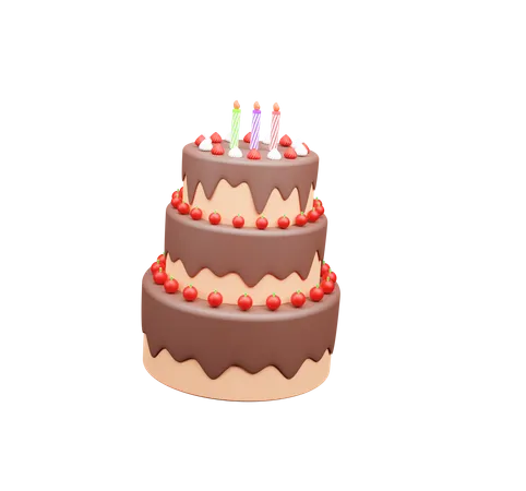 Gâteau d'anniversaire  3D Icon