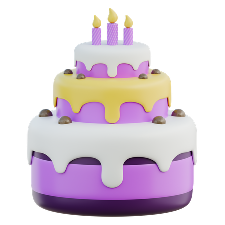 Gâteau d'anniversaire  3D Icon