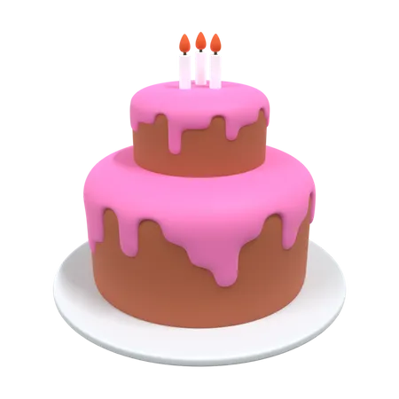 Gâteau d'anniversaire  3D Illustration