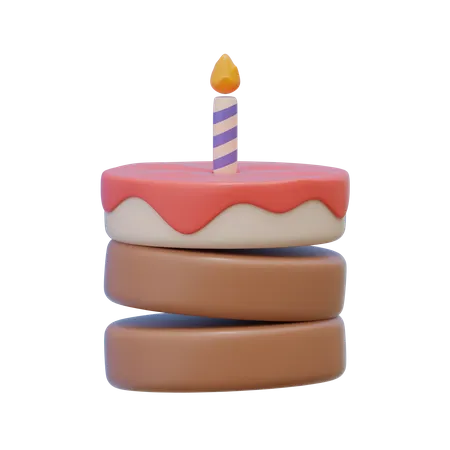 Gâteau d'anniversaire  3D Illustration