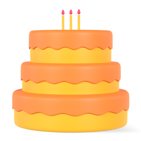 Gâteau d'anniversaire  3D Illustration