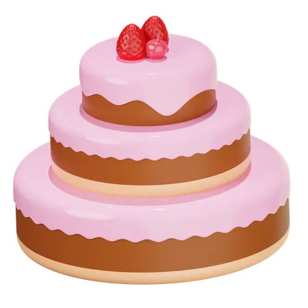 Gâteau d'anniversaire  3D Illustration