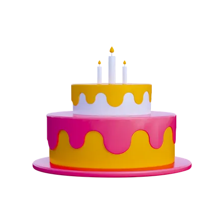 Gâteau d'anniversaire  3D Icon