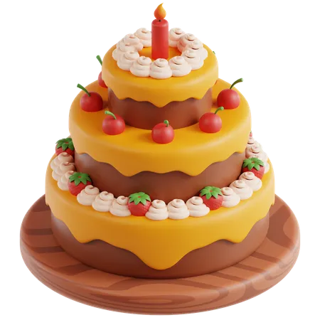 Gâteau d'anniversaire  3D Icon