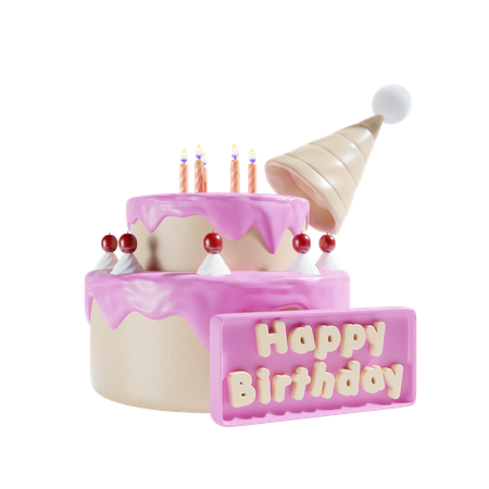 Gâteau d'anniversaire  3D Icon