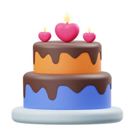 Gâteau de la Saint-Valentin  3D Illustration