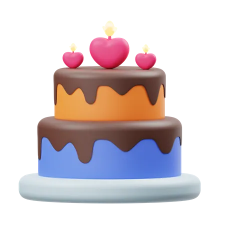 Gâteau de la Saint-Valentin  3D Illustration