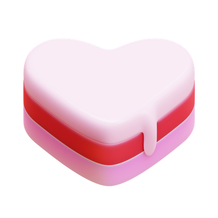 Gâteau en forme de coeur  3D Icon