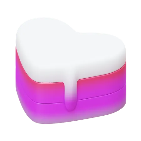 Gâteau en forme de coeur  3D Icon